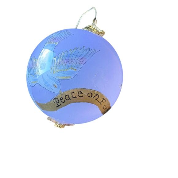 2003 LI BIEN WHITE PEACE DOVE CHRISTMAS ORNAMENT "PEACE ON EARTH" HAND PAINTED - Picture 5 of 8